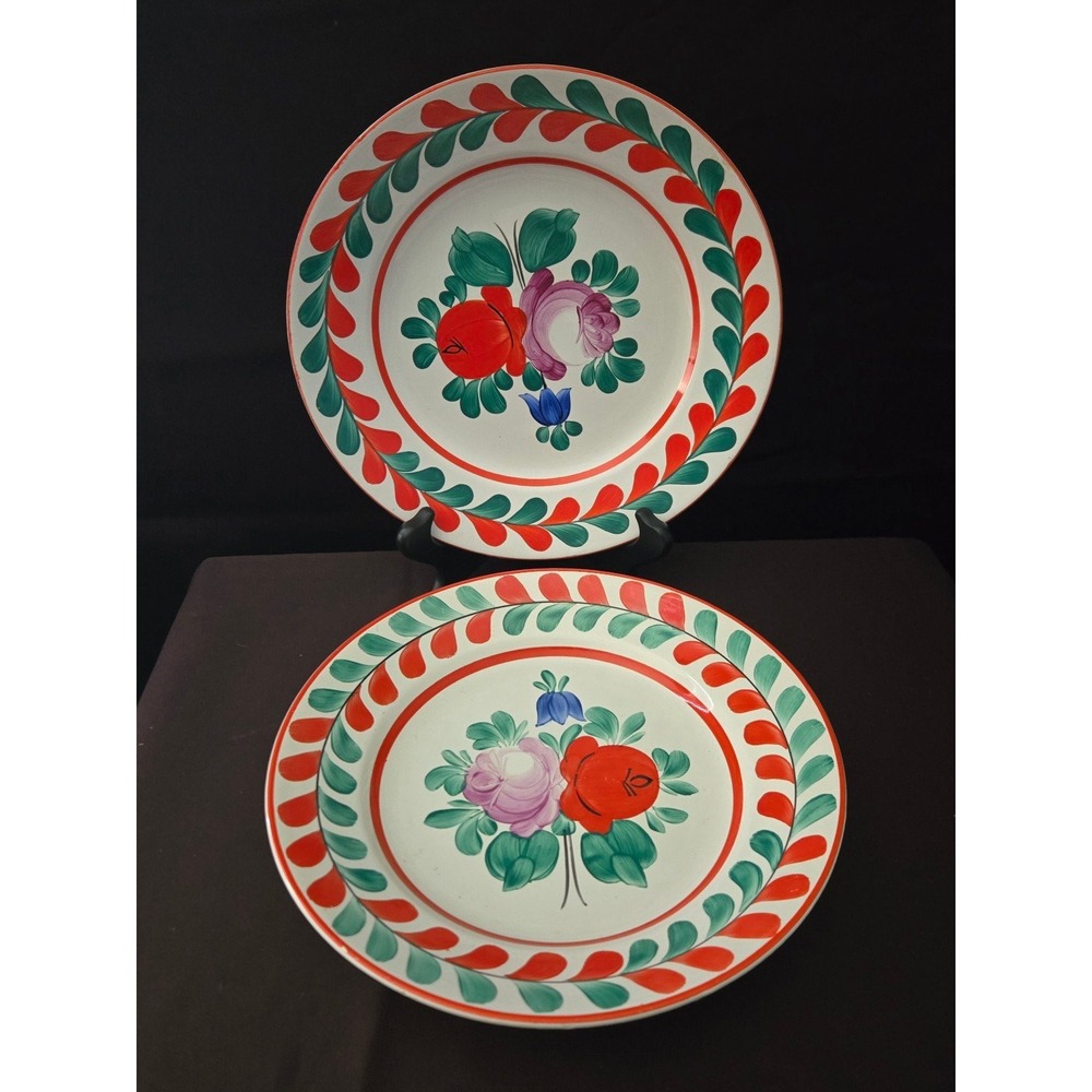 Vintage Hungarian Hand Painted Folk Art Porcelian Bowls.